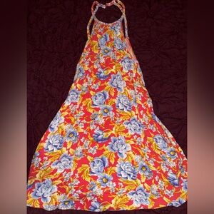 American Eagle Outfitters Floral Mini Dress - Orange, Blue, and Yellow